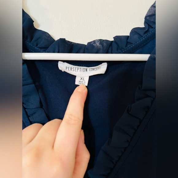 Navy Blue Blouse - Picture 8 of 8